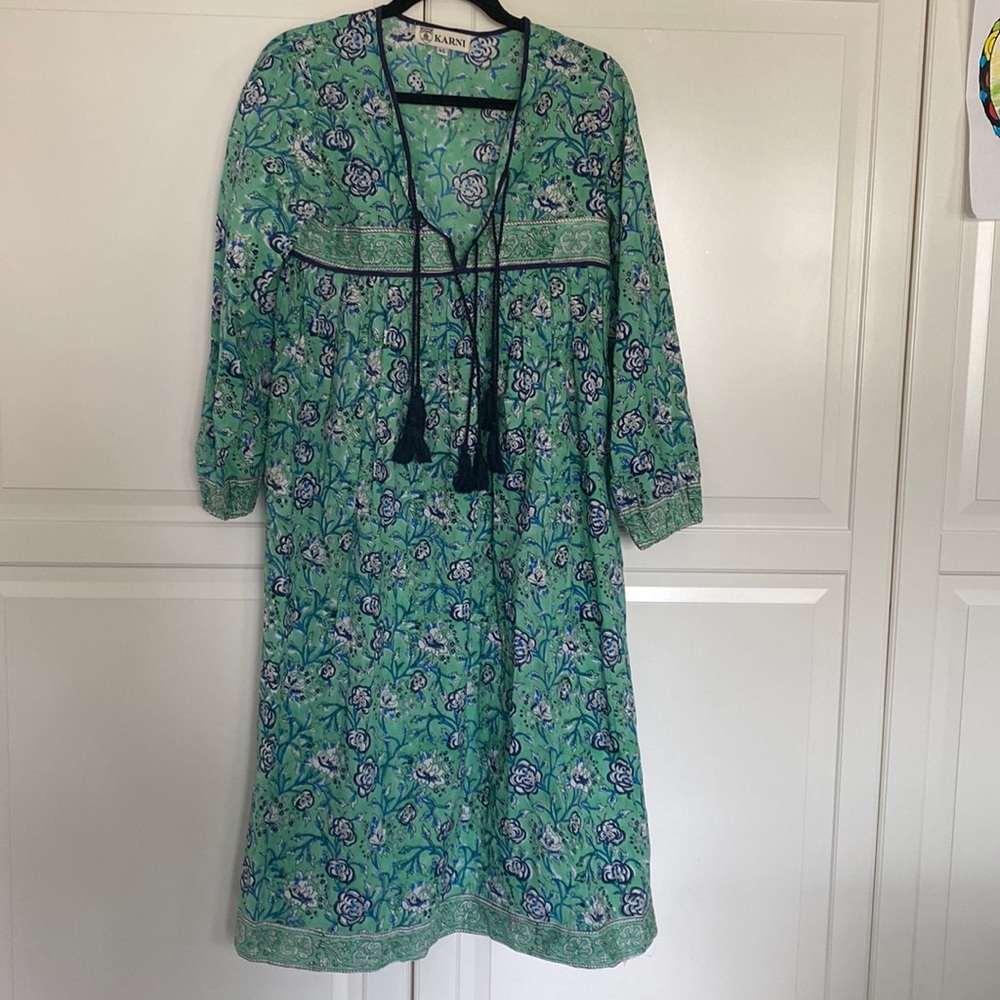 Hand block dress in xs petite.